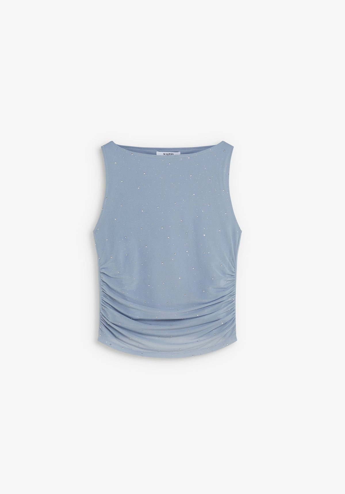 DRAPED TOP WITH RHINESTONES