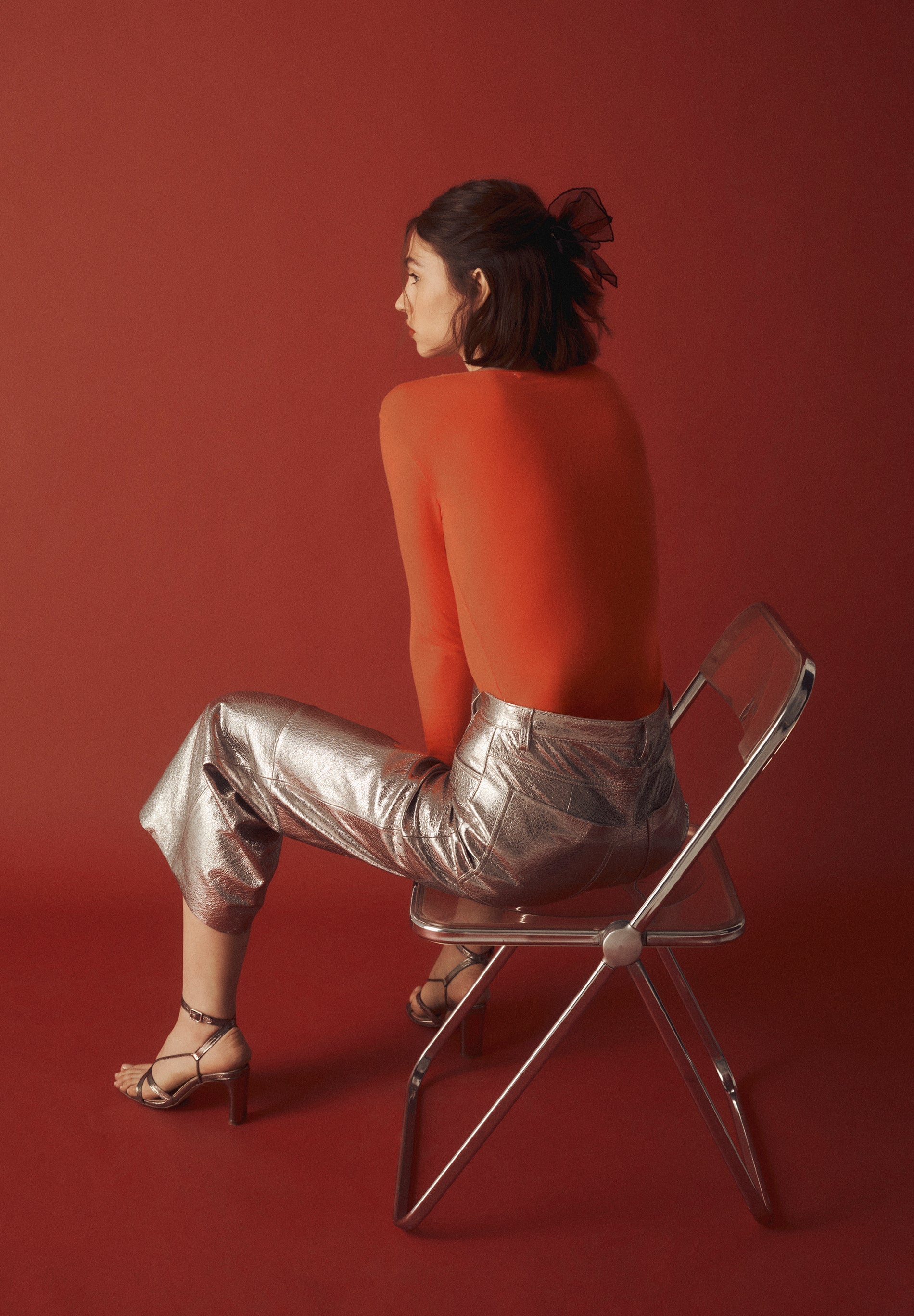 SCALPERS X LOVE STORIES METALLIC LEATHER TROUSERS