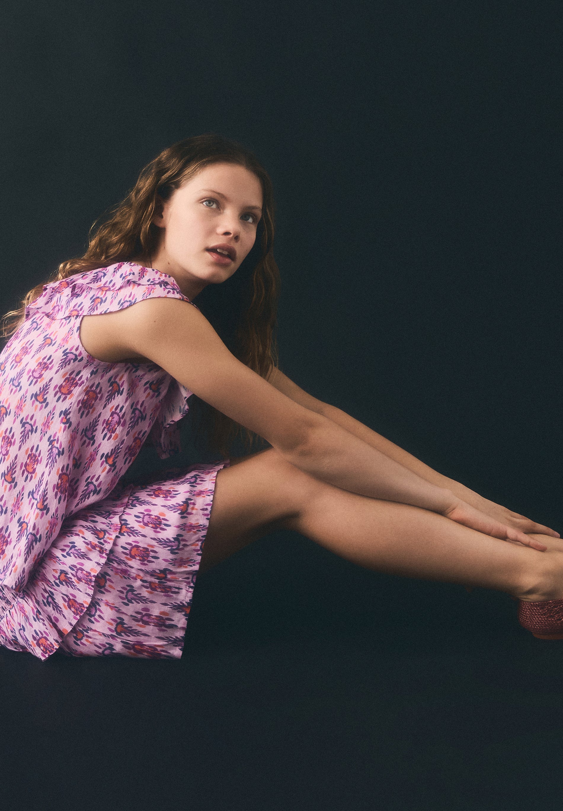 MULTICOLOUR SKIRT WITH SMOCKING