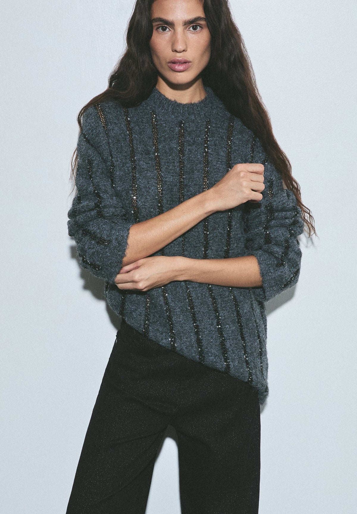 SCSEQUINS STRIPES JUMPER