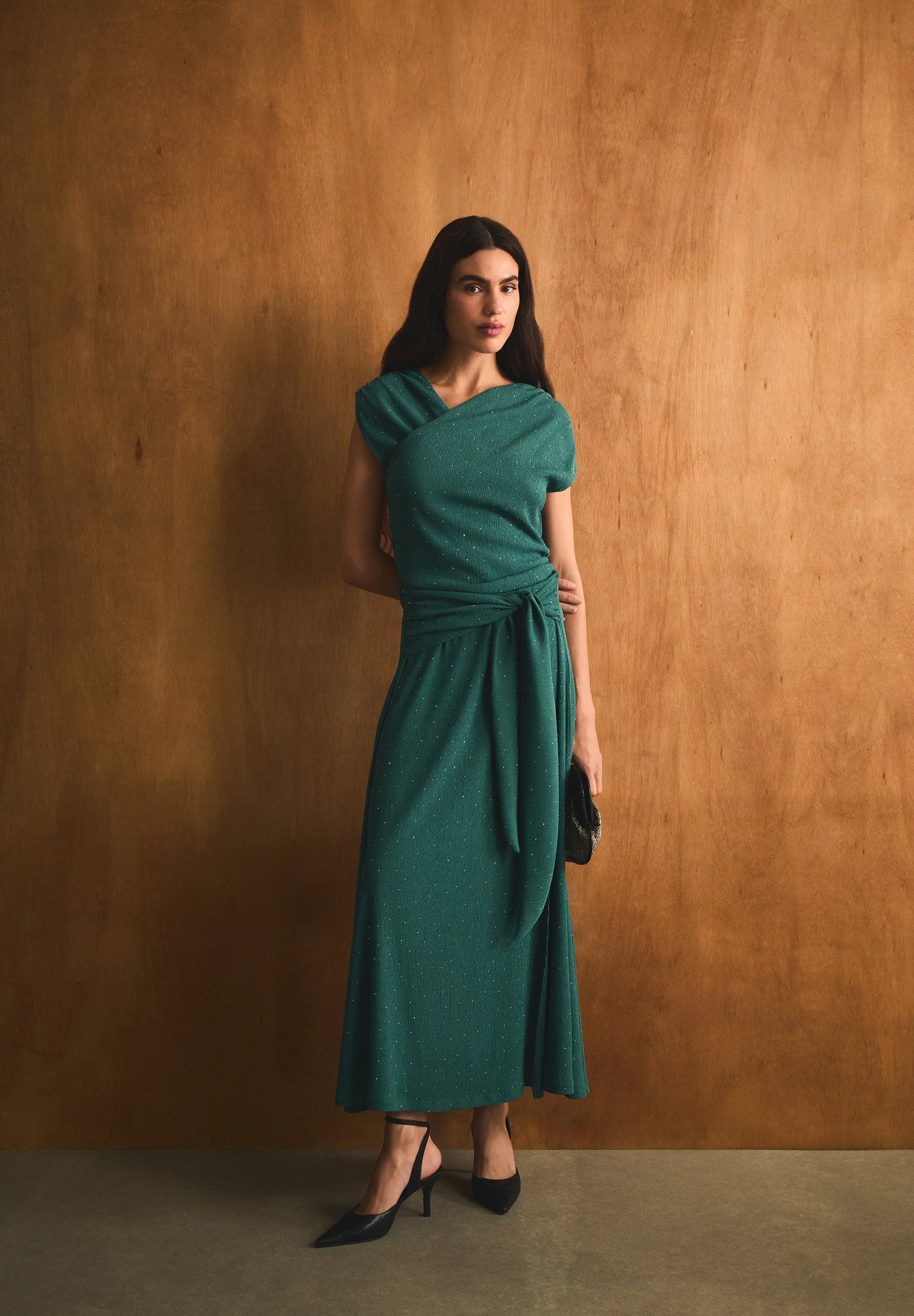 MIDI SKIRT WITH RHINESTONES
