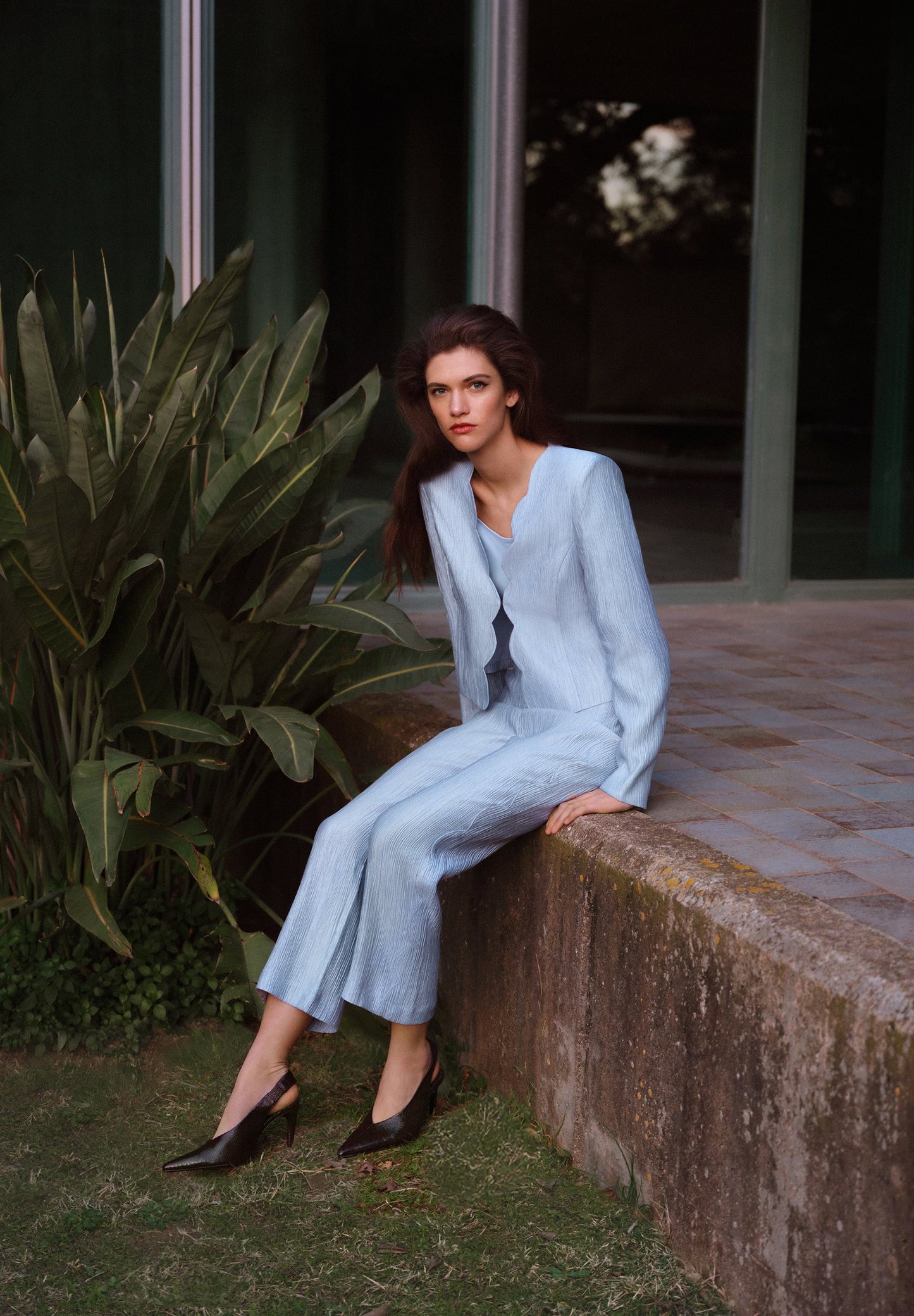 CROPPED JACQUARD BLAZER