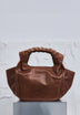 LEATHER HANDBAG WITH BRAIDED HANDLE