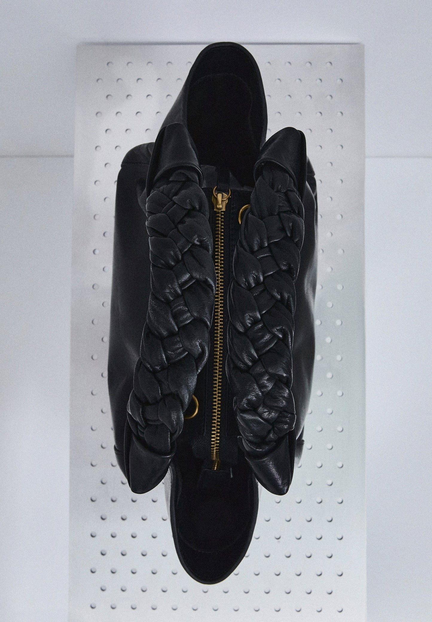 LEATHER MINI BAG WITH BRAIDED HANDLE