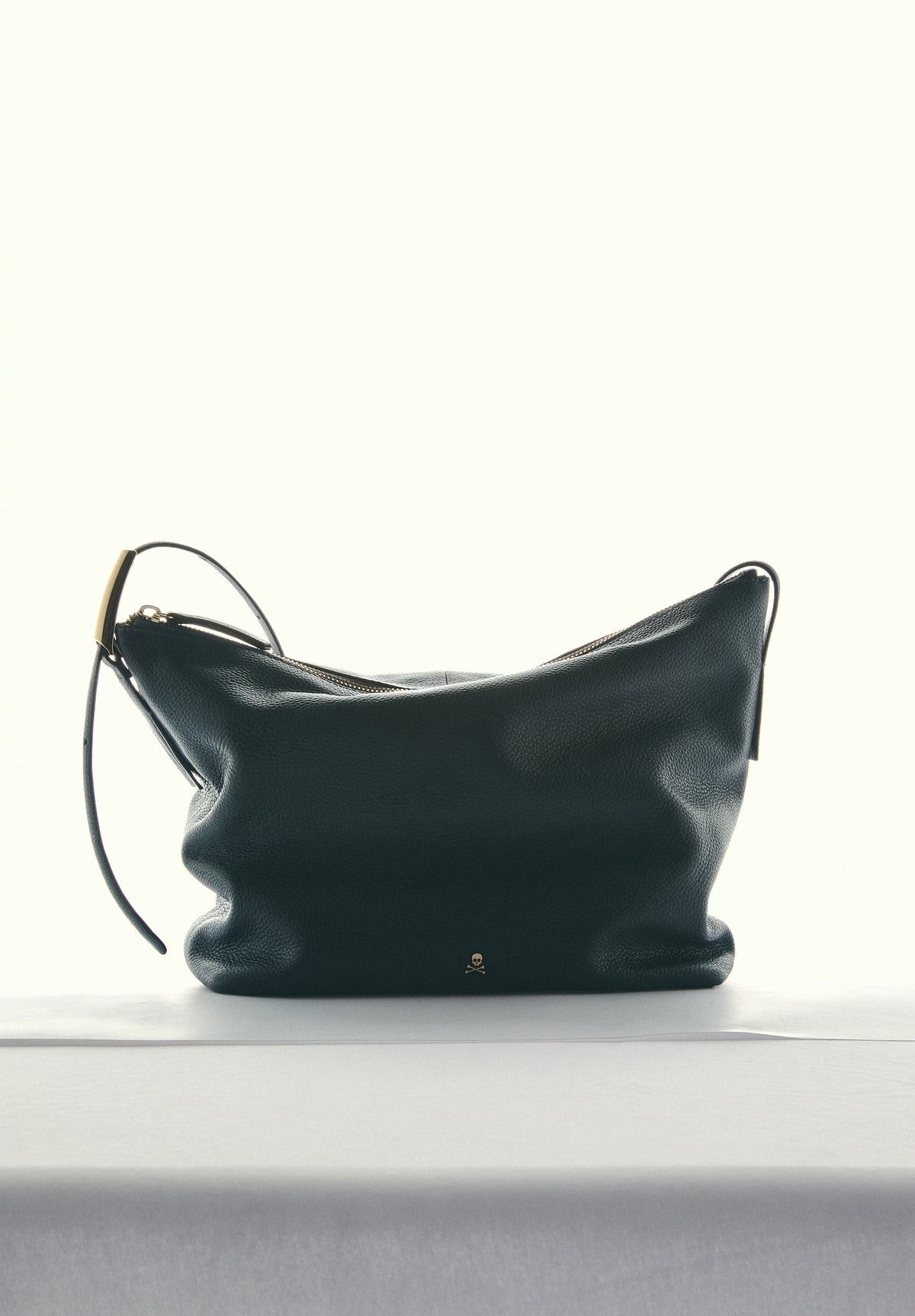 LEATHER SHOULDER BAG WITH HANDLE DETAILS