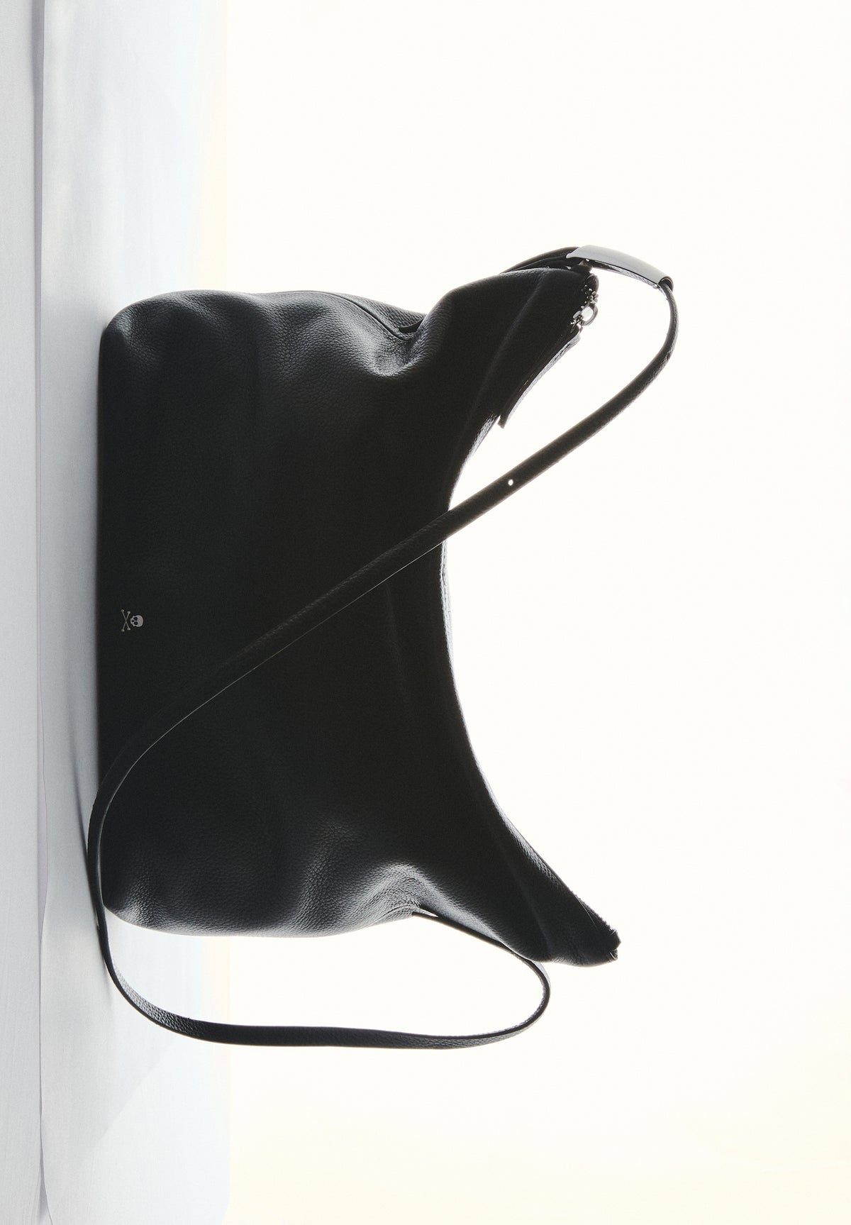 LEATHER SHOULDER BAG WITH HANDLE DETAILS