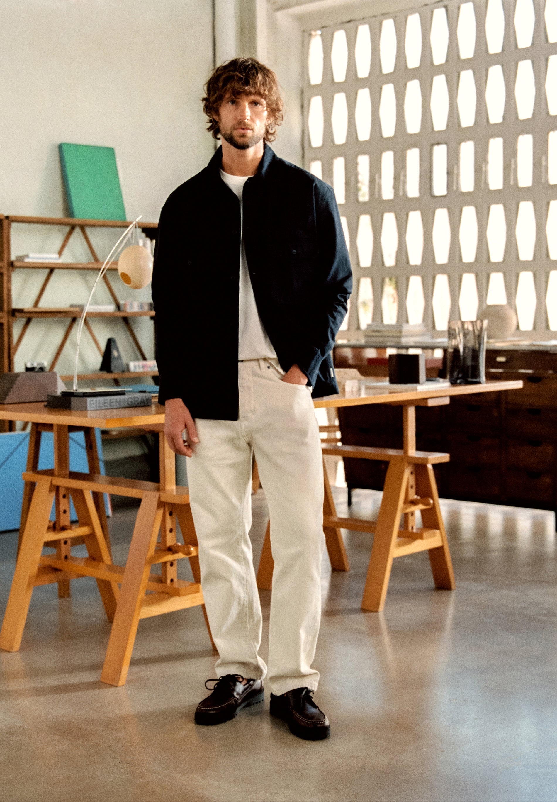 STRAIGHT COTTON TROUSERS