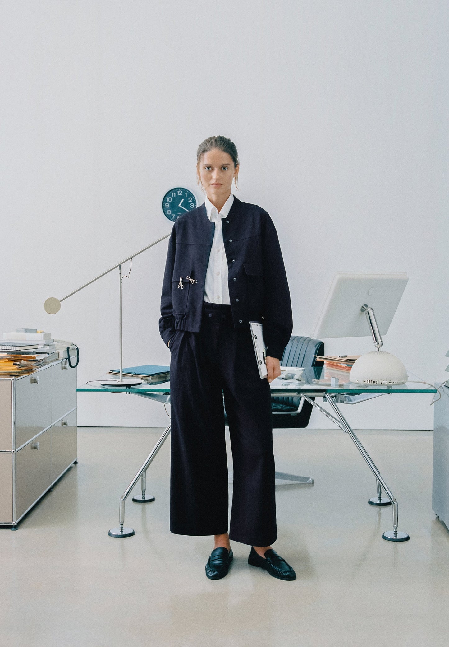 PINSTRIPE BOMBER JACKET