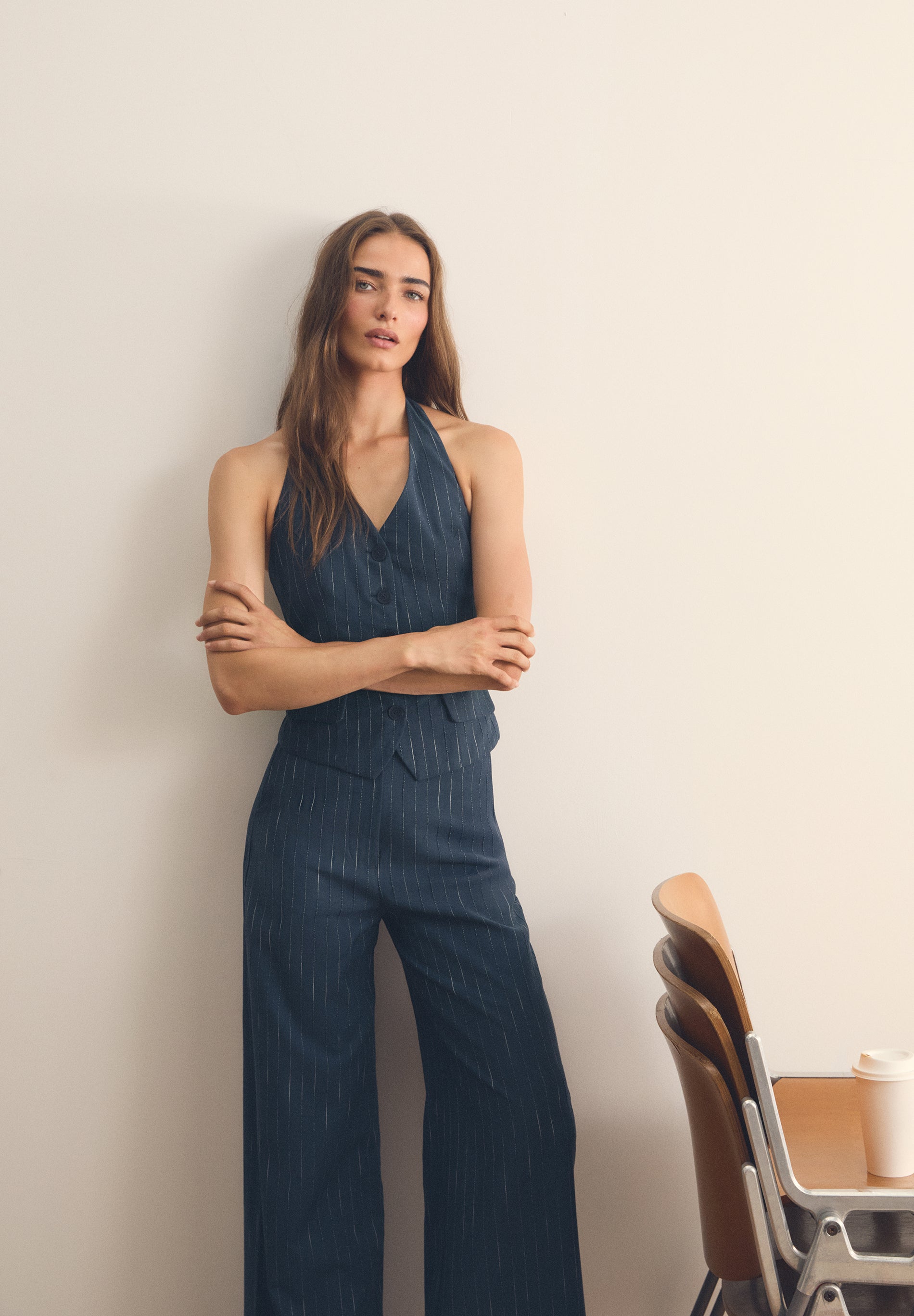 STRIPED LUREX TROUSERS