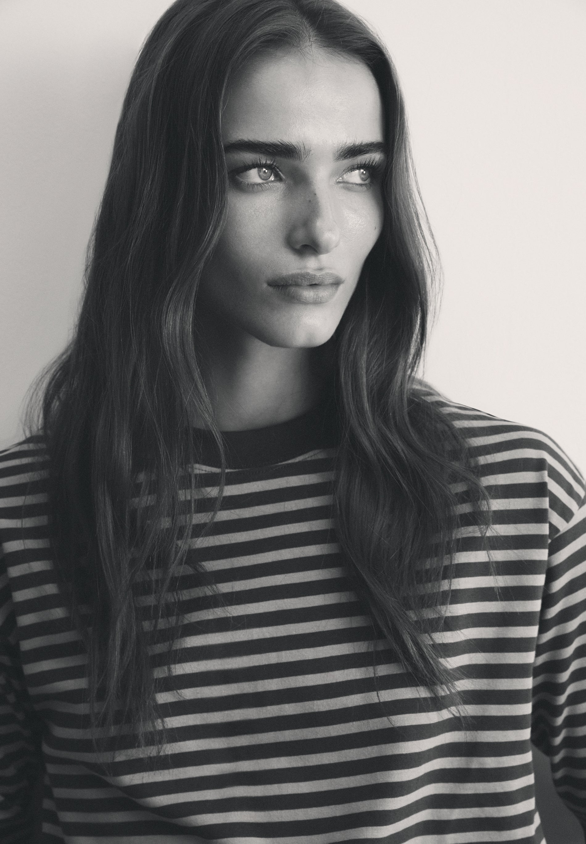 BASIC STRIPED T-SHIRT WITH COLLAR DETAIL