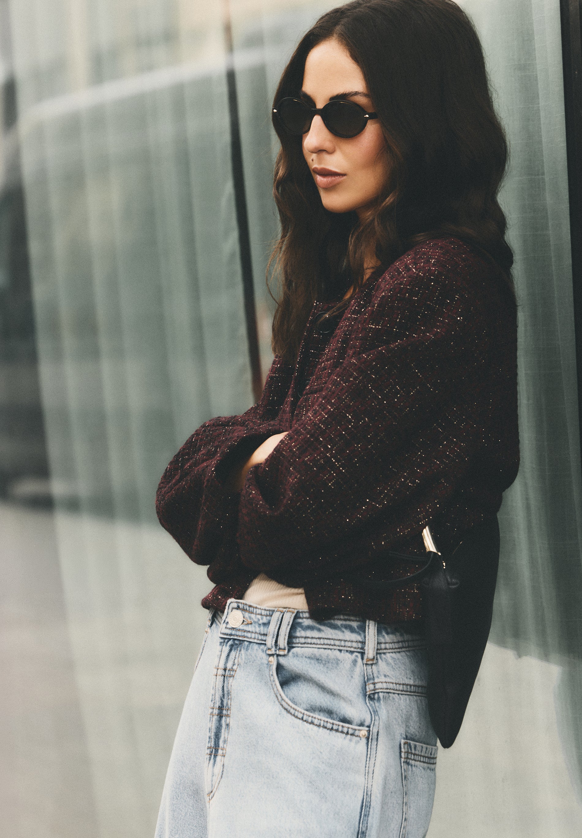 METALLIC YARN TWEED JACKET