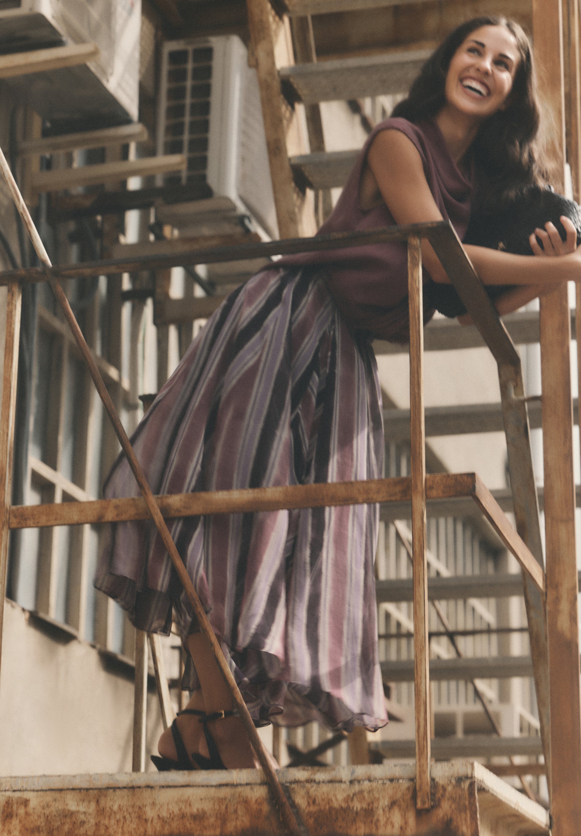 A-LINE STRIPED SKIRT