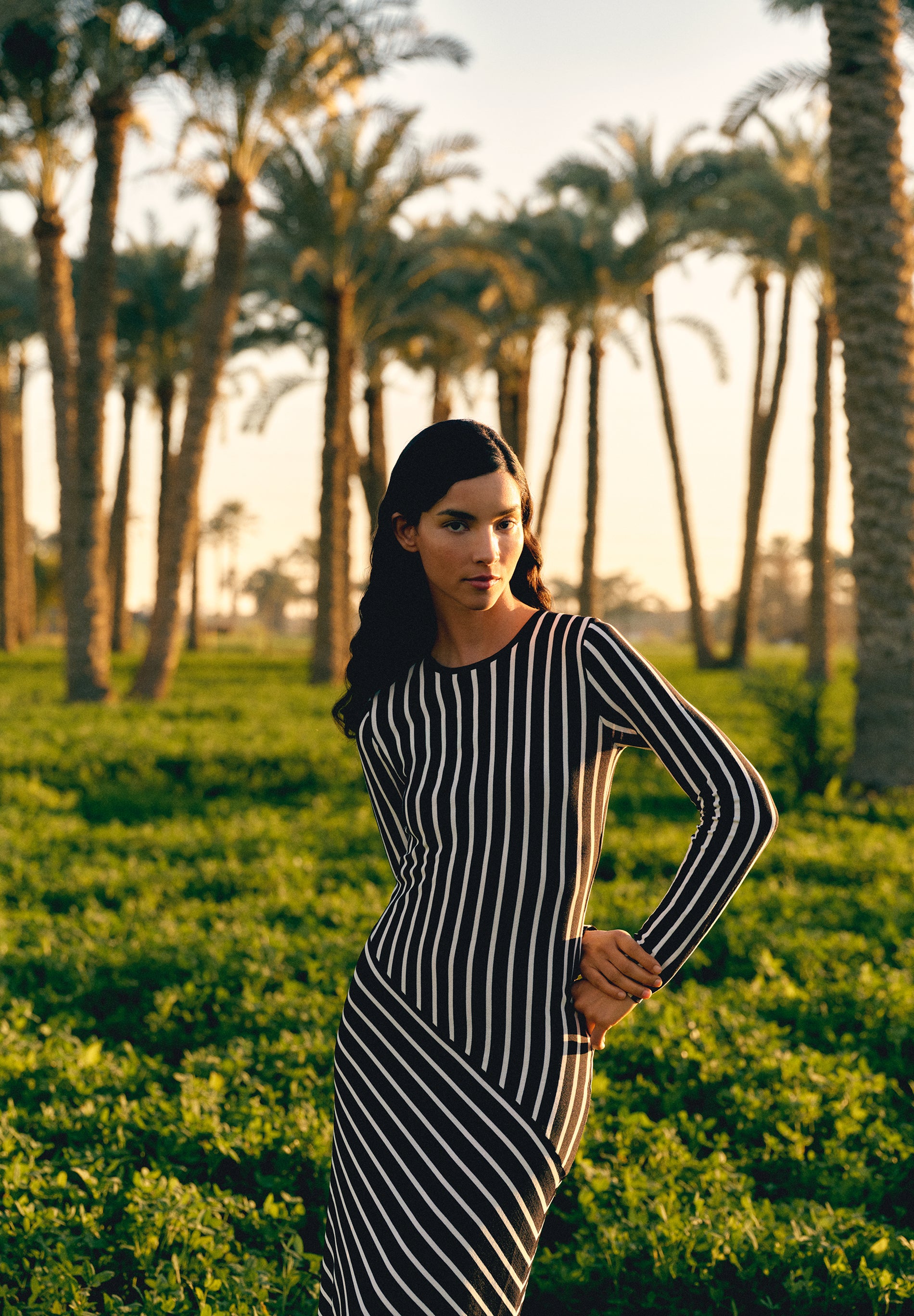 CONTRAST STRIPED DRESS