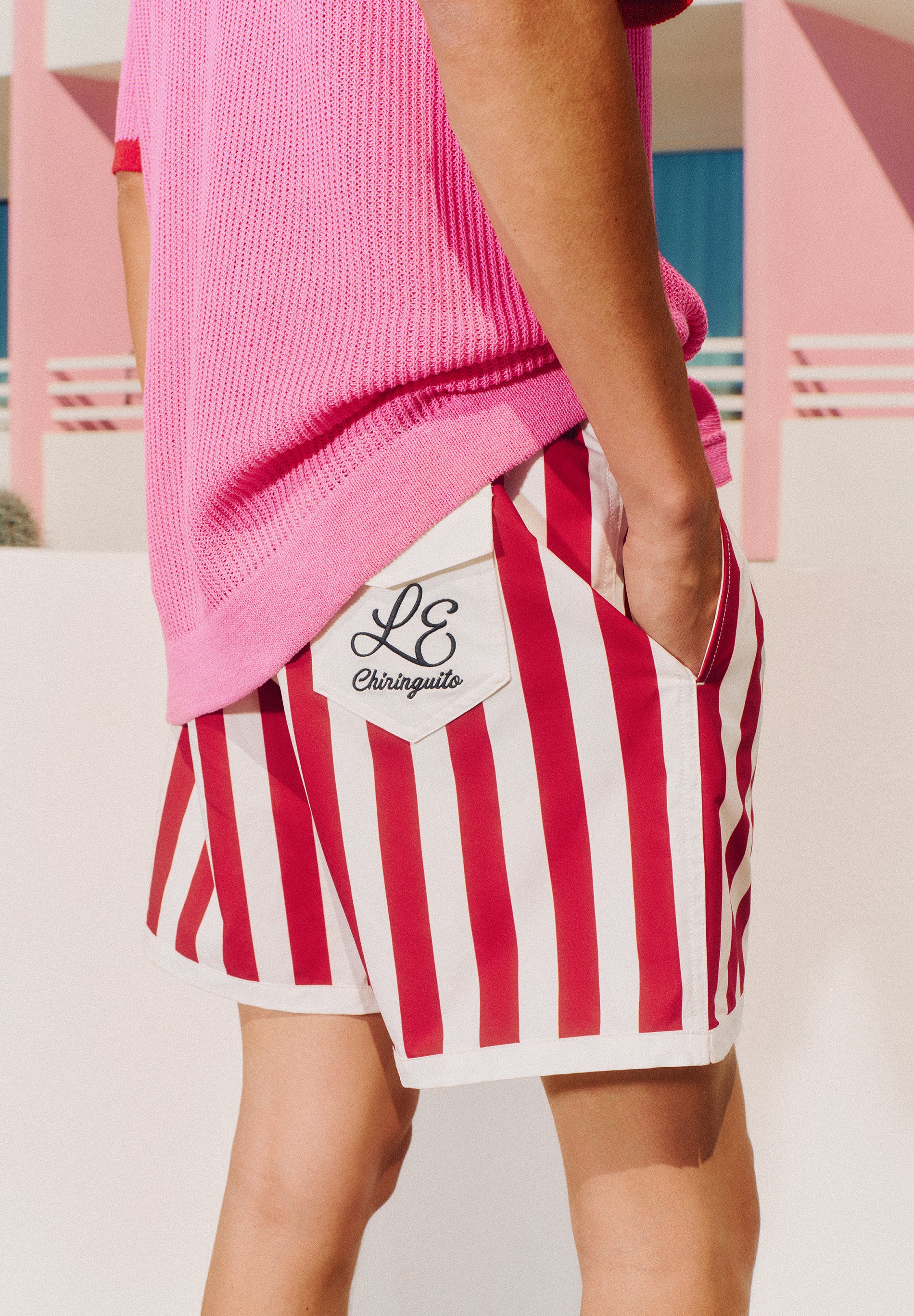 CONTRAST STRIPED SWIMMING TRUNKS | LE CHIRINGUITO