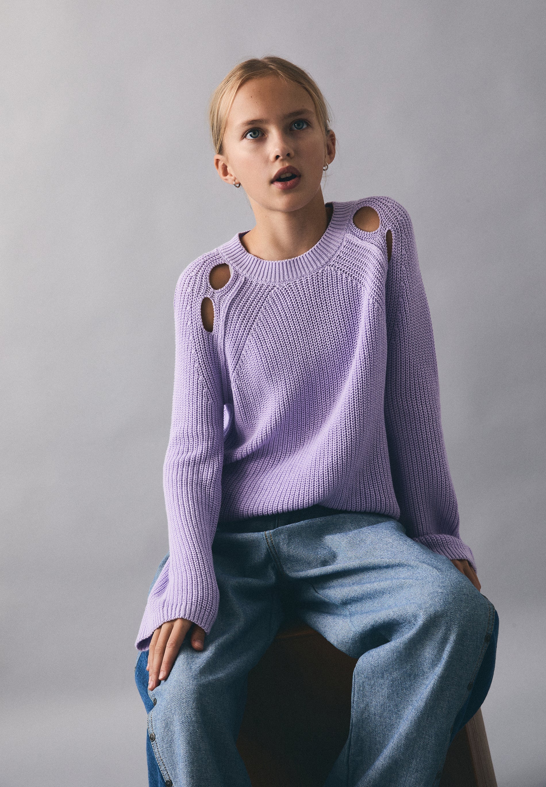 KNIT SWEATER WITH CUT-OUTS