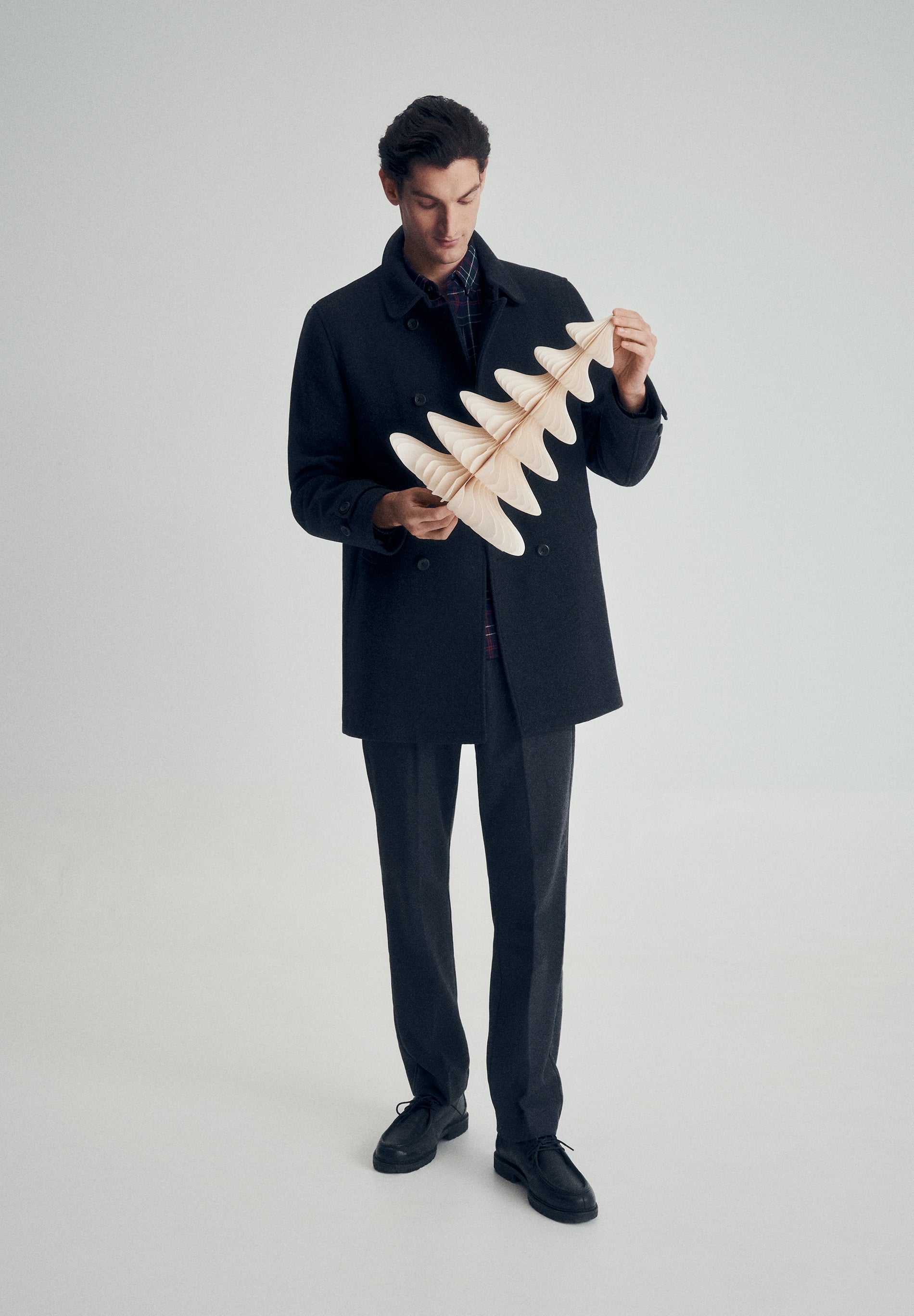 BANDPLOOIBROEK VAN WOL EN KATOEN