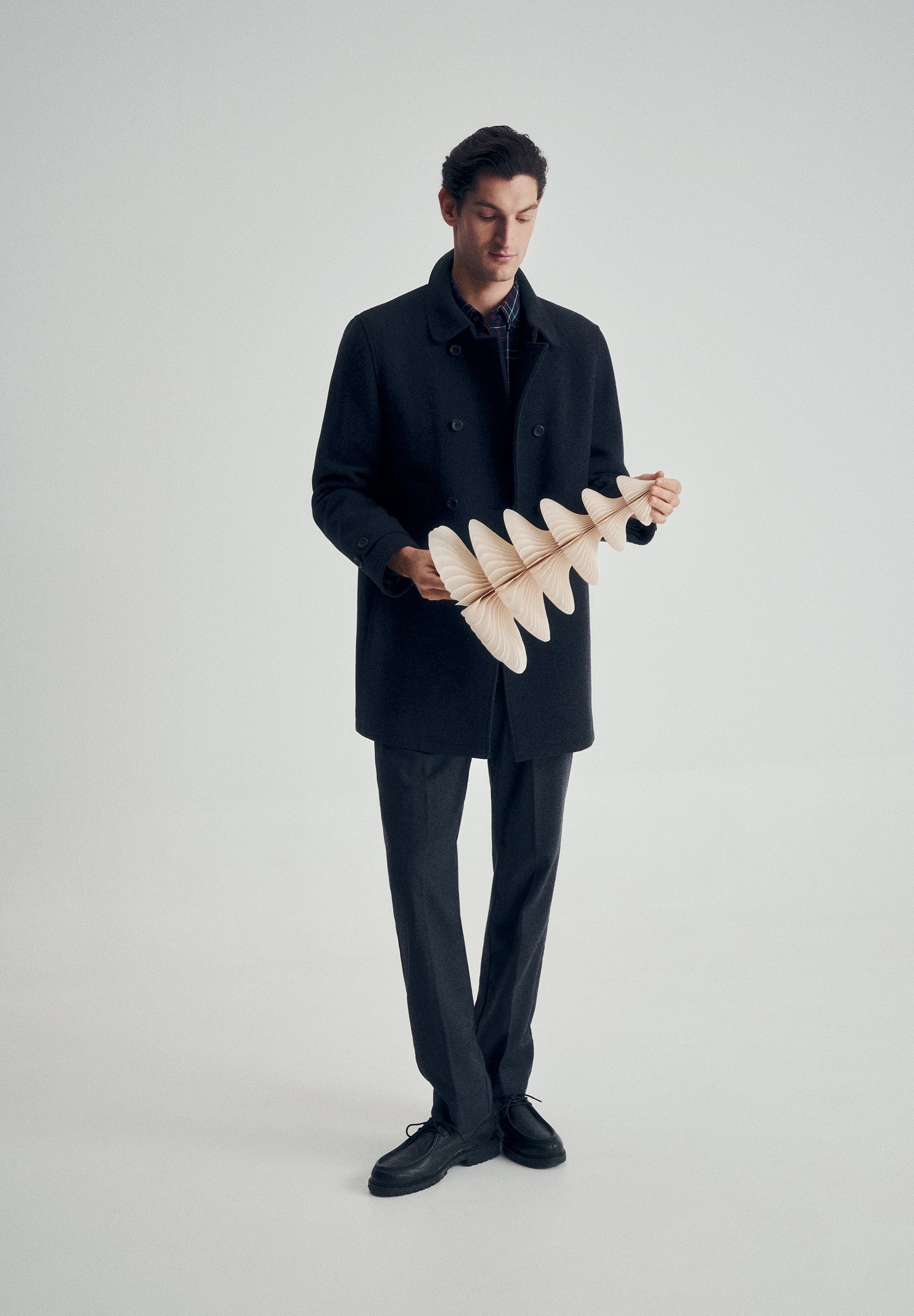 DOUBLE-BREASTED WOLLEN JAS