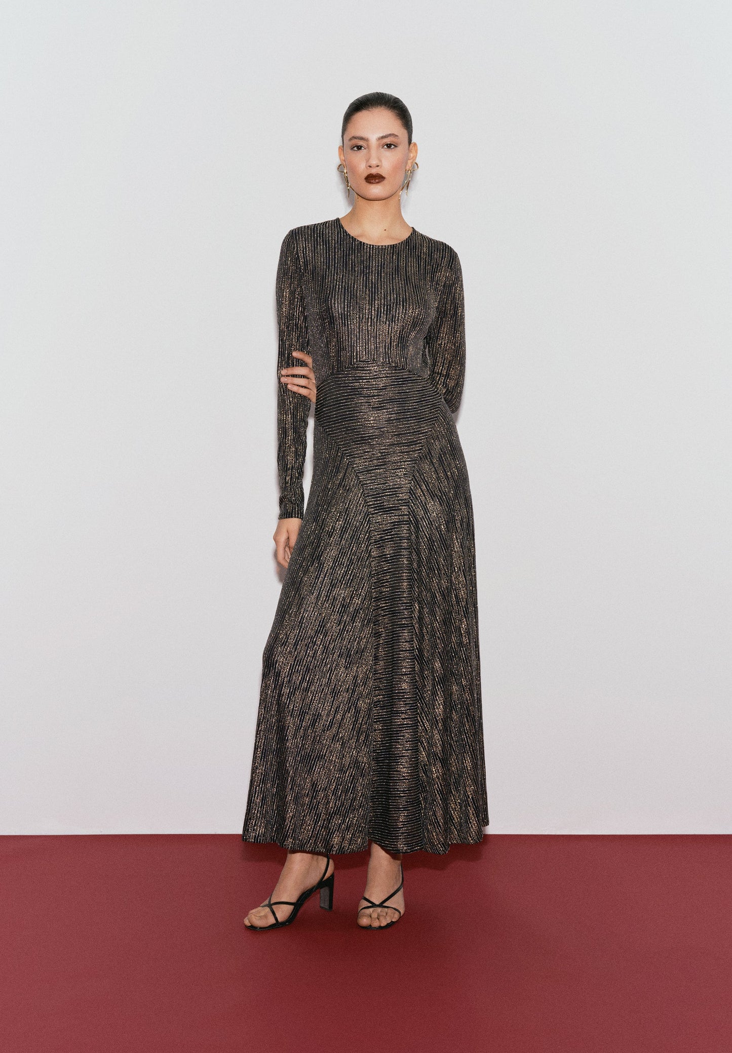 XM SCMULTISTRIPES LUREX DRESS