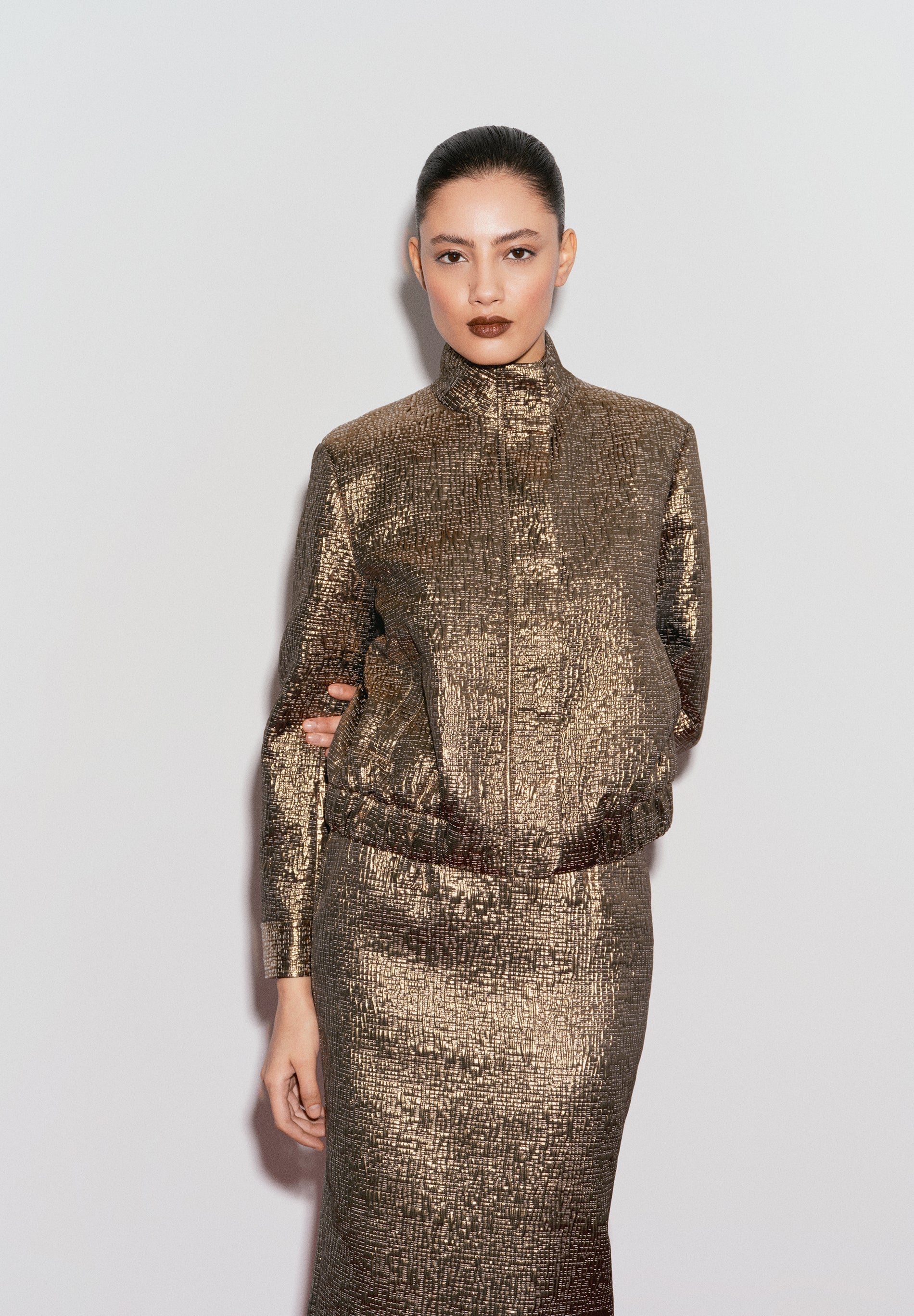 JACQUARD BOMBER JACKET