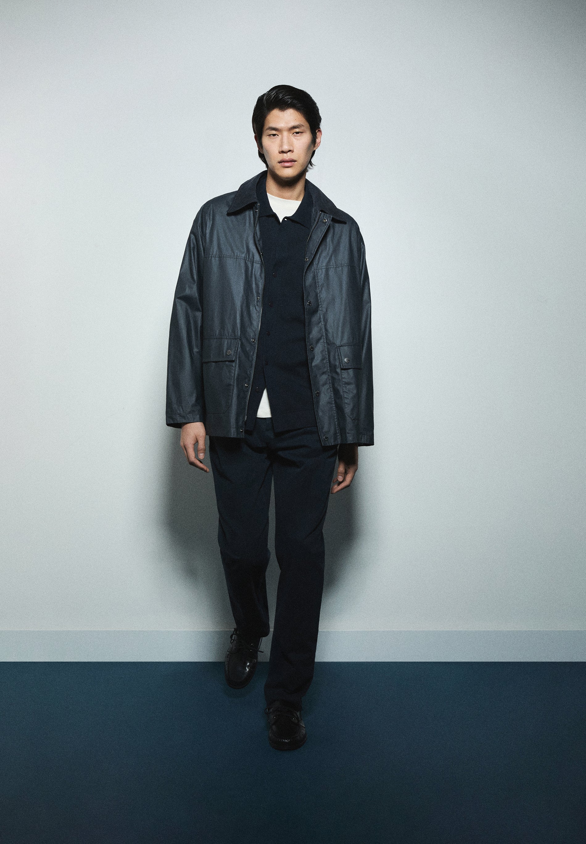 WAXED JACKET WITH SNAP BUTTONS