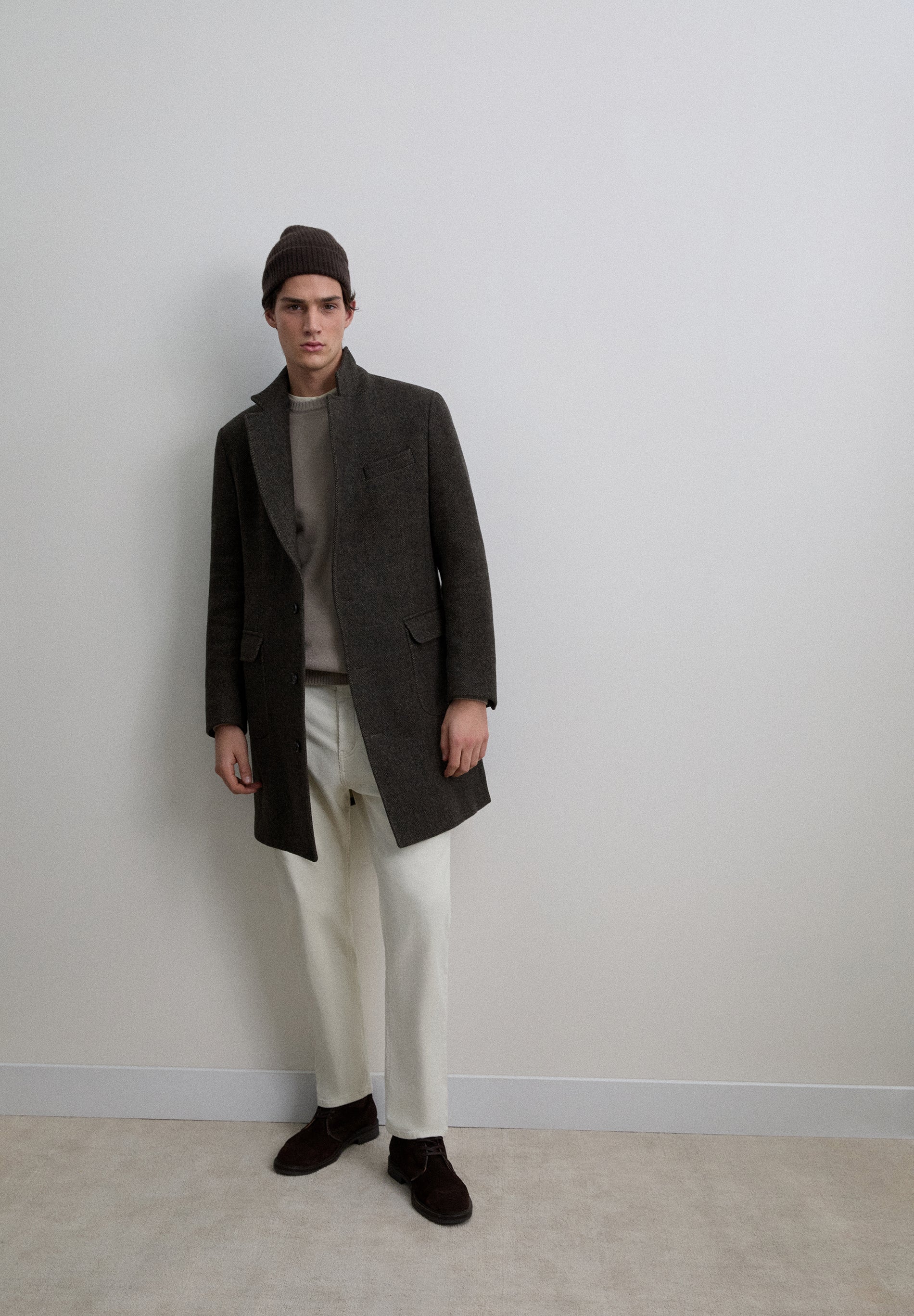 WOLLEN JAS MET VISGRAATMOTIEF