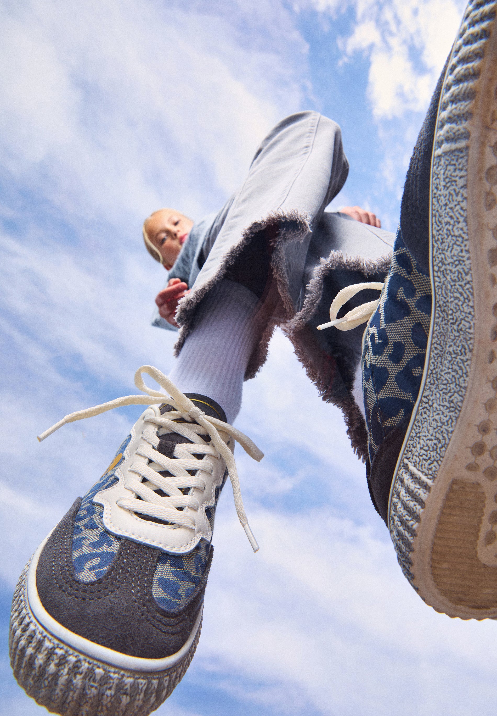 SKULL SNEAKERS WITH ANIMAL PRINT