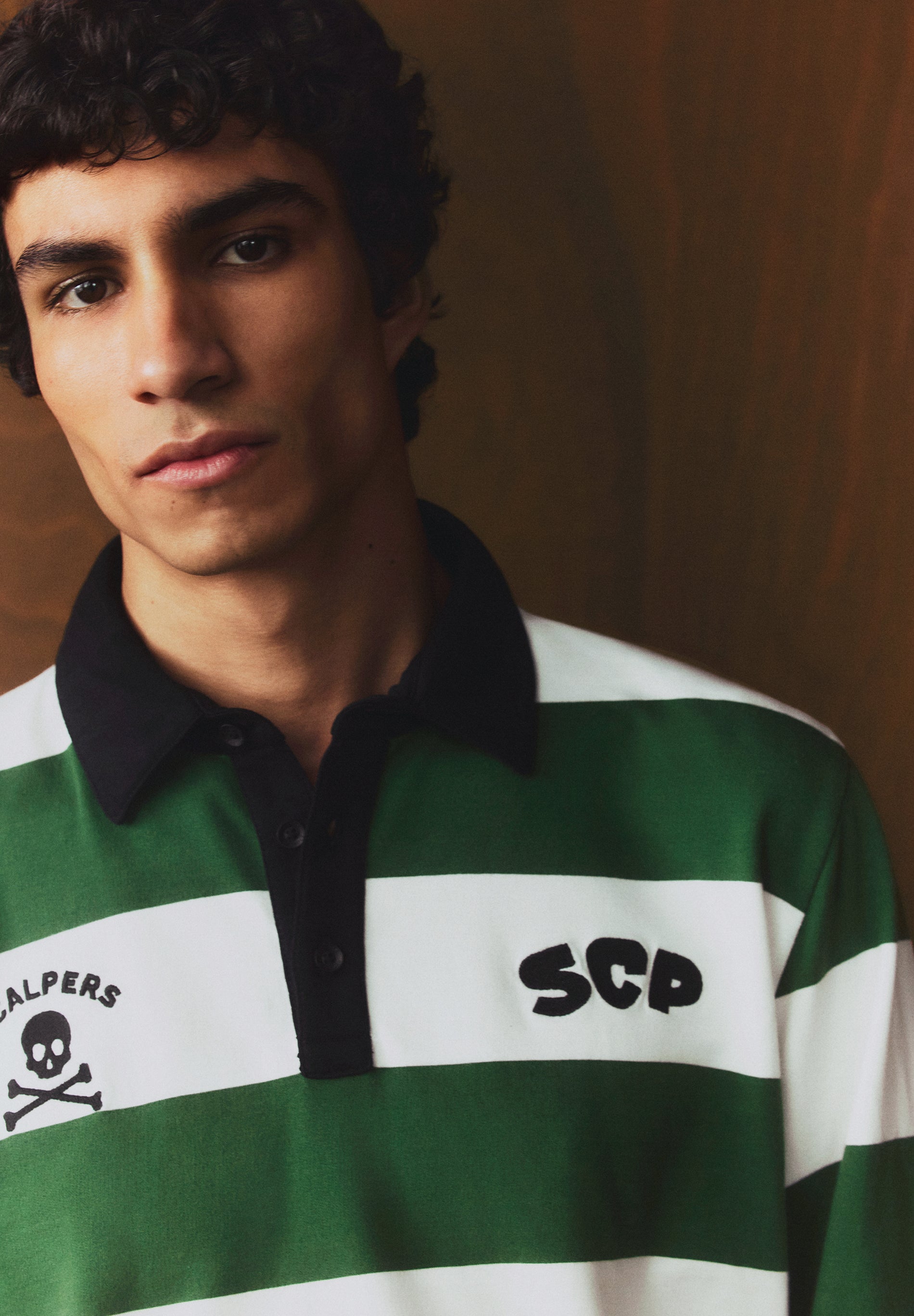SCALPERS X SPORTING CP STRIPED POLO SHIRT