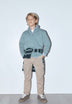 HALF-ZIP SWEATSHIRT WITH BACK PRINT
