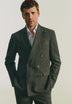 DOUBLE-BREASTED LINEN SUIT BLAZER