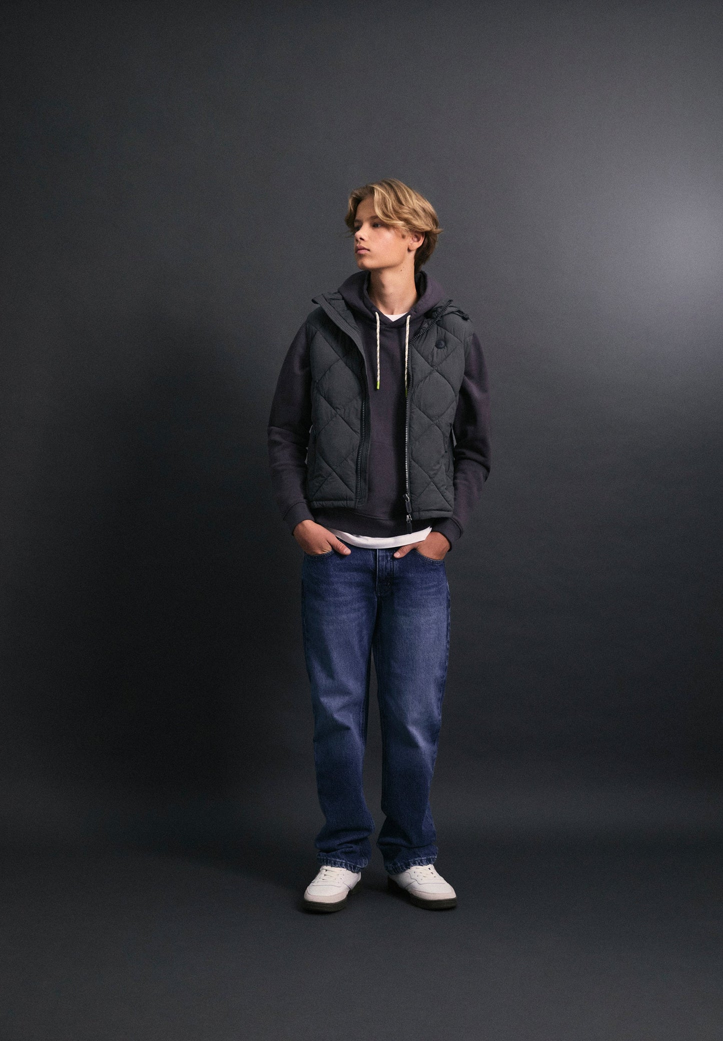 SKULL PUFFER VEST WITH HOOD