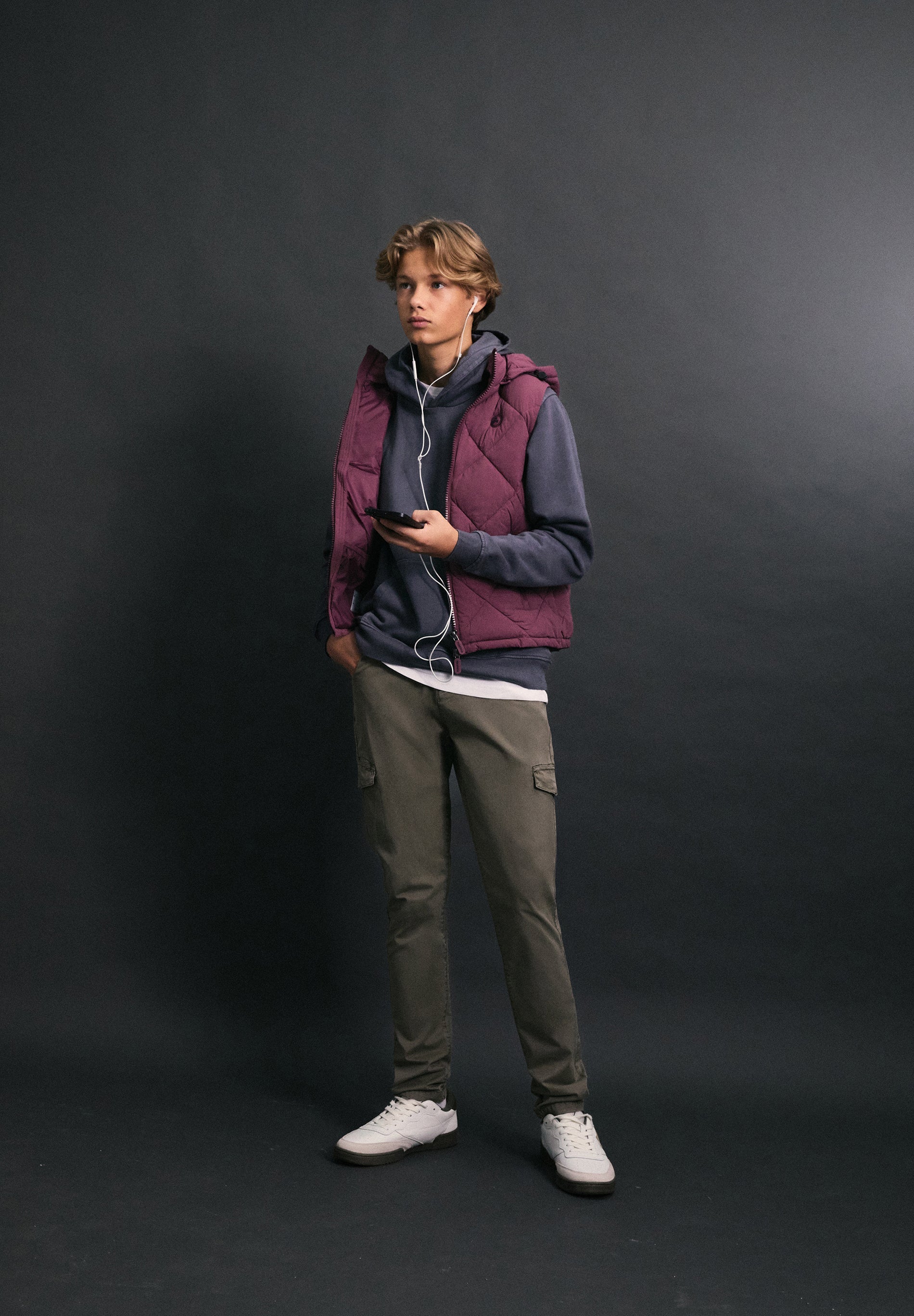 SKULL PUFFER VEST WITH HOOD