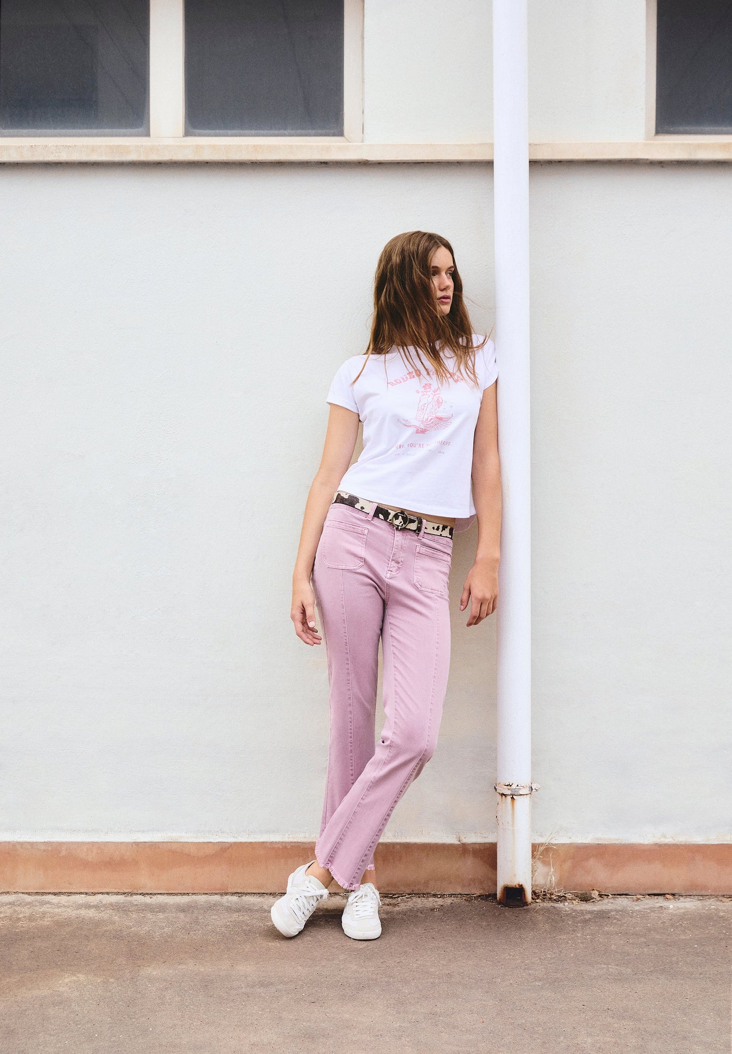 FLARED TROUSERS WITH FRINGING