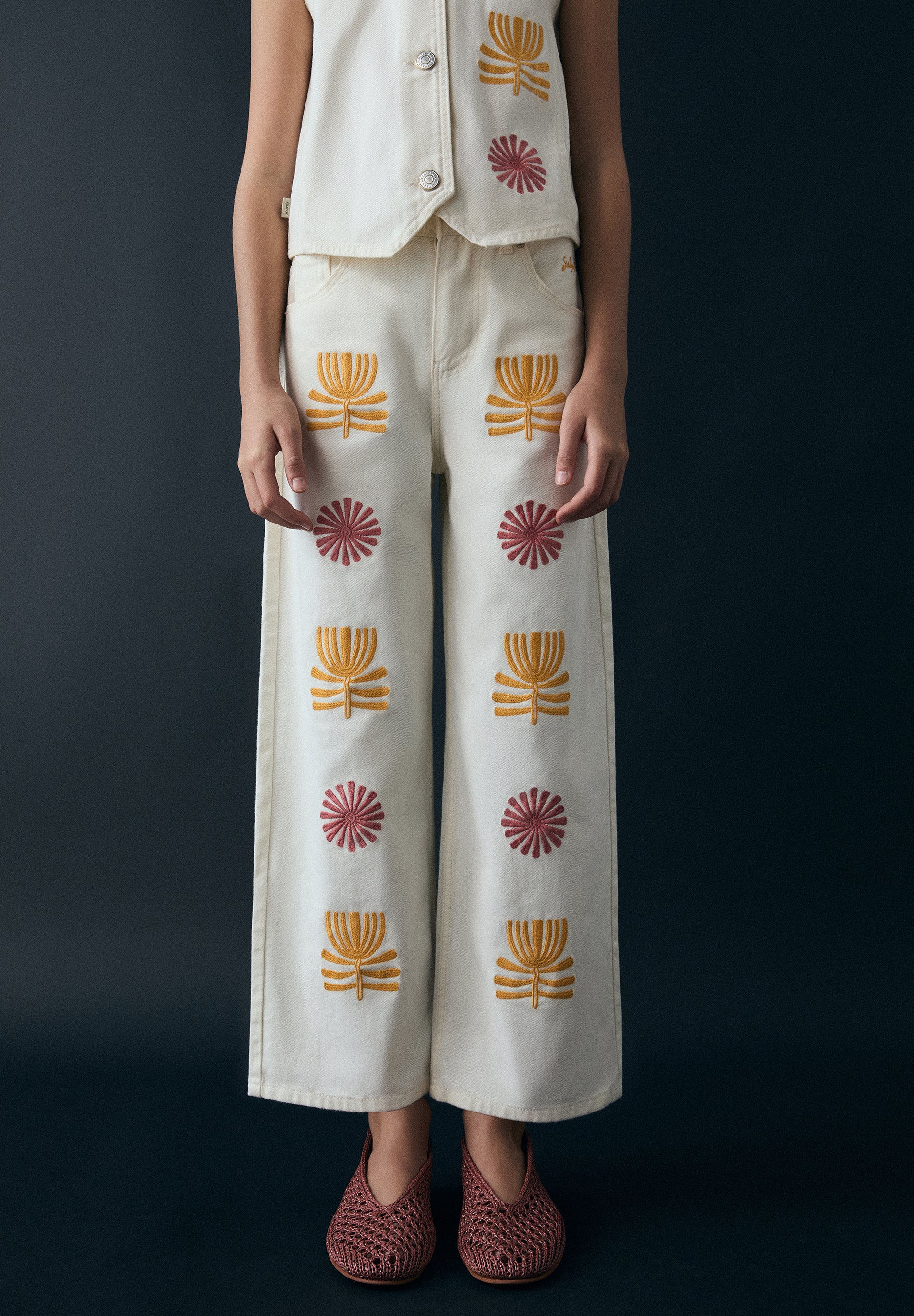 CULOTTE JEANS WITH EMBROIDERY
