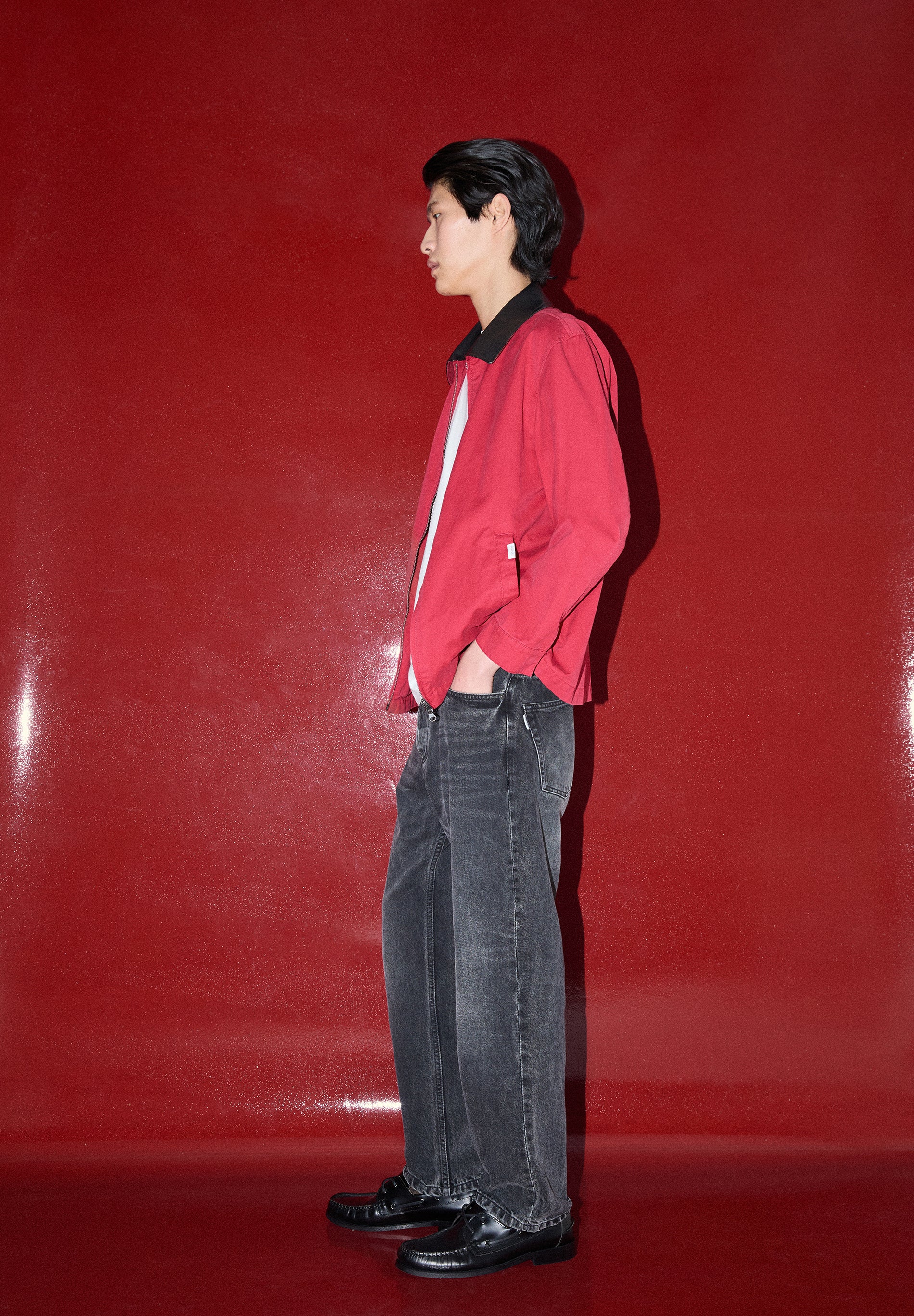 BOMBER JACKET WITH CONTRAST COLLAR