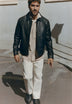 COLLARED LEATHER JACKET