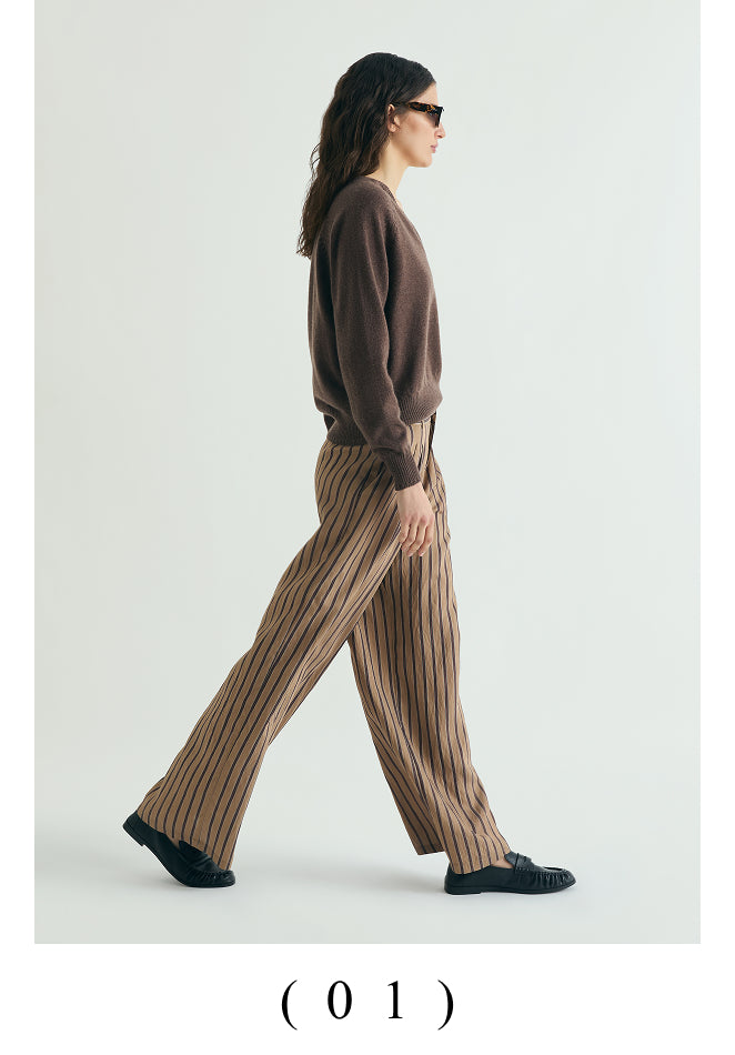 STRIPED TROUSERS WITH DARTS